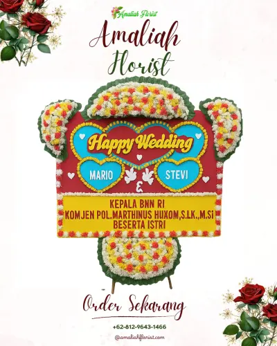 Karangan Papan Bunga Pernikahan di Kulu